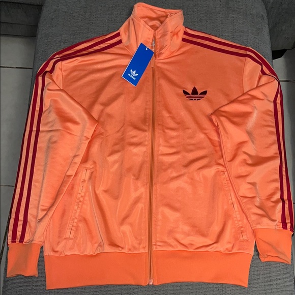 adidas Jackets & Blazers - Adidas Originals Vibrant Coral Track Jacket with Red Logo